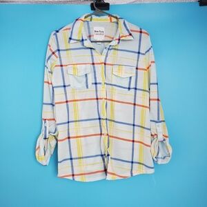 New York Laundry Button Down Shirt Size Medium Plaid